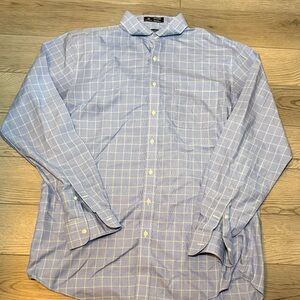 Nordstrom Men's Checkered Button Up Shirt Traditional Fit Size 16 Wrinkle Free